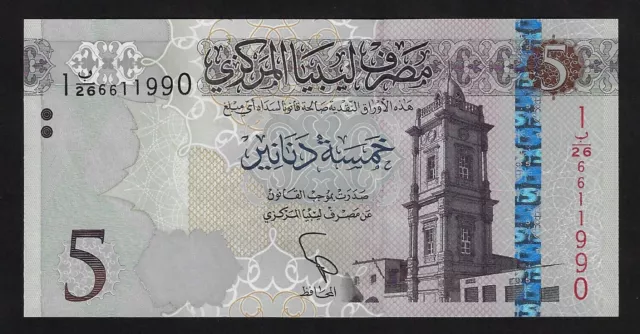 Libya 5  Dinars 2015    Pick-81     Gem Unc