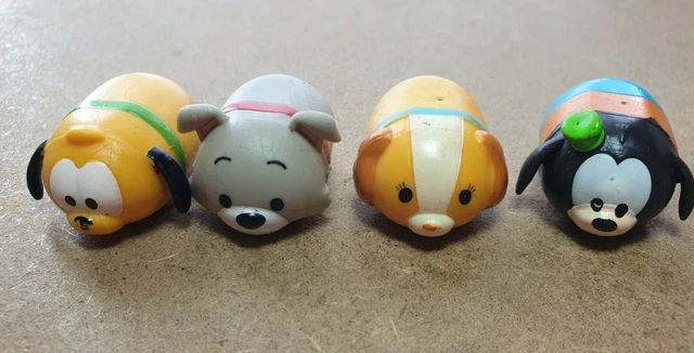 Disney Tsum Tsum Rubber Dog lot. Pluto, Tramp, Lady and Goofy. Small rubber toys