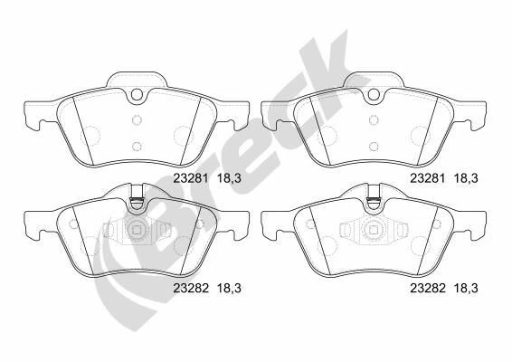 Breck 232810070100 Set pastiglie freno freno freno a disco per Mini 01-06