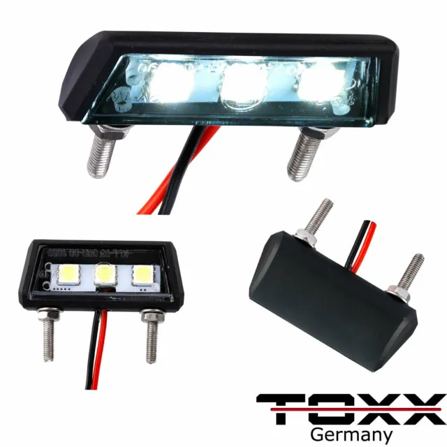 ToXx LED Motorrad Kennzeichenbeleuchtung Nummernschild Beleuchtung schwarz 12V