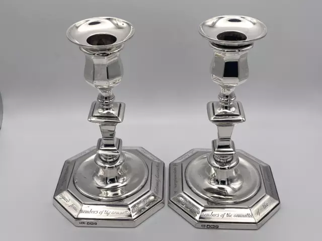 Pair of Antique Silver Candlesticks From Workrooms Association Hallmarked 1908
