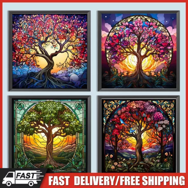 5D Diamond Painting DIY Square Drill Stained Glass Lucky Tree Kuns