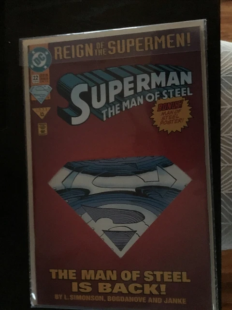 Superman The Man Of Steel #22 Die-Cut Cvr | Reign Of The Supermen (DC, 1993)