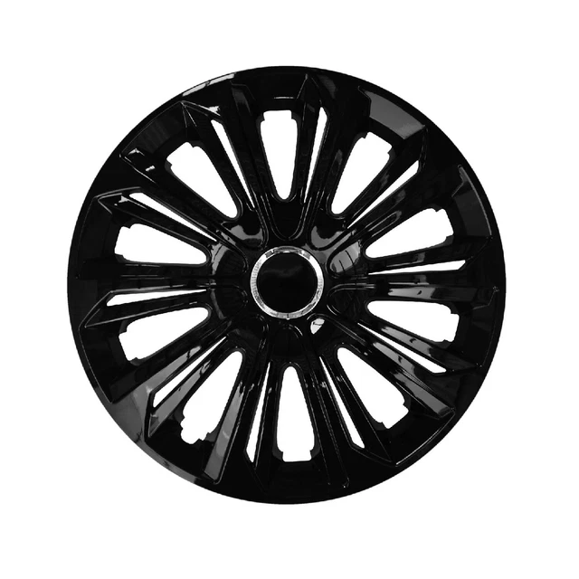 15" Wheel Trims Covers Hub Caps 4 PCS Set Car Universal ABS Premium Black Solid