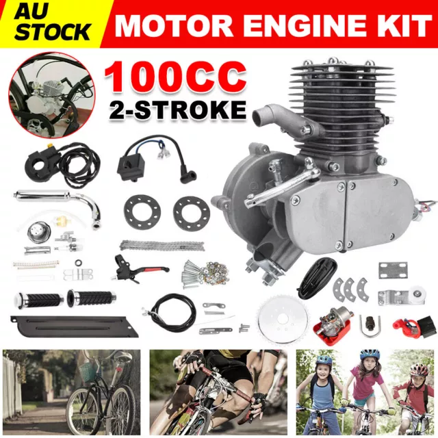 100cc Motor Engine Kit 2-Stroke For Motorized Bicycle Push Bike Scooter Modified