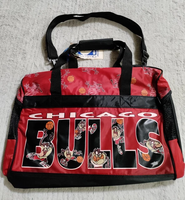 Looney Tunes Chicago Bulls Duffel Bag NBA Taz Red Black With Tags VTG 1998 Looney Tunes Chicago Bulls Duffel Bag NBA Taz Red Black With Tags VTG 1998