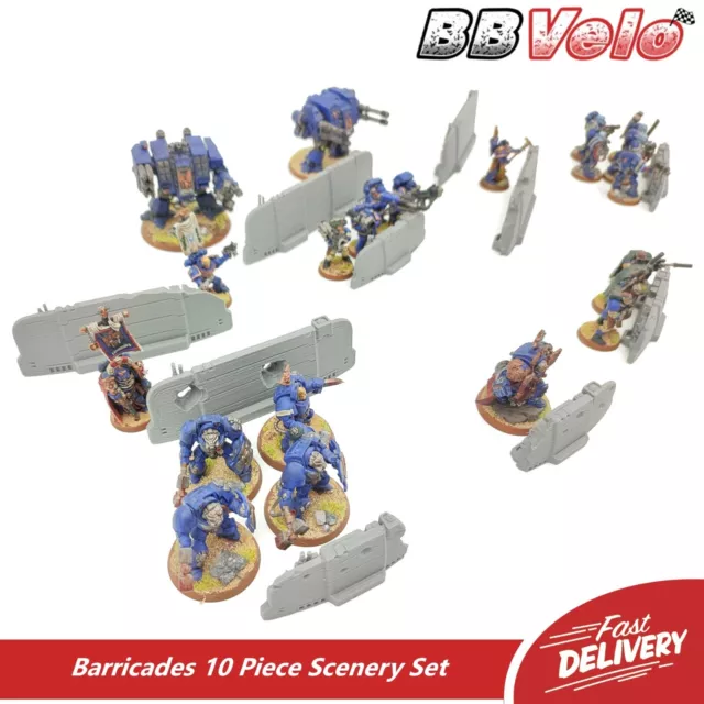 10PCS SCENERY SET BARRICADES Walls Terrain Wargames Warhammer 40K Games Workshop