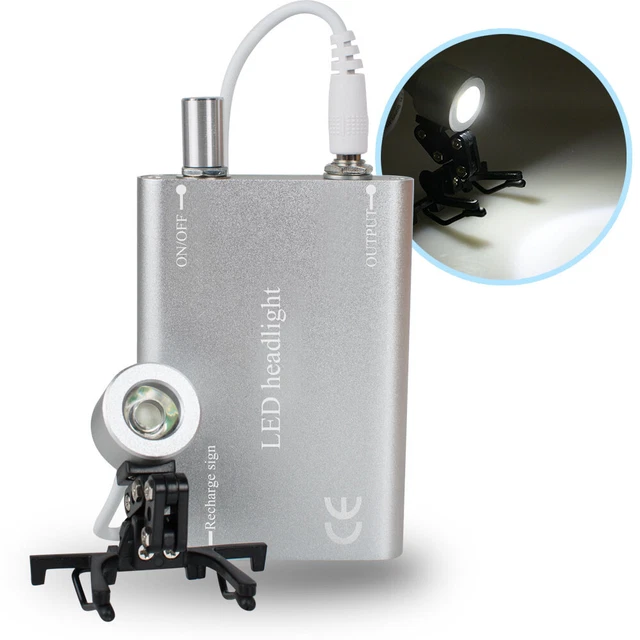 Dental Clinic LED Head light Head lamp for Medical Binocular loupes Clip-on FDA