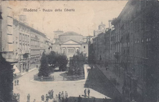 Cartolina *3 Modena Emilia Romagna Piazza Della Liberta Storia Viaggiata 1918