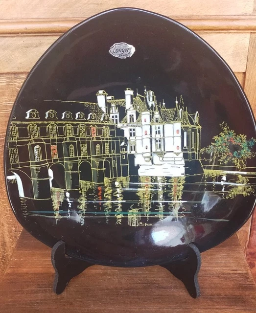 Assiette Décorative Emaux Longwy Decor "Château De Chenonceaux" Numéroté 3522