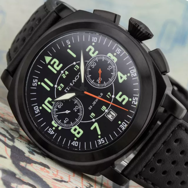 Big Russian PAM Poljot 3133 Chronograph Fliegeruhr mechanische Uhr AVIA CLASSIC