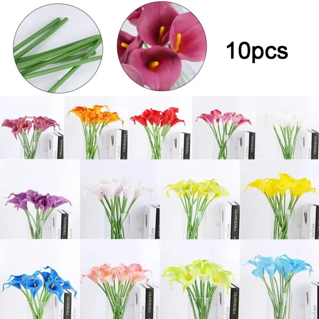 Materiale pu premium 10 pz fiori di giglio artificiale calla per casa e giardino