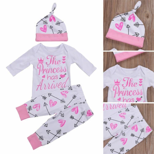 Newborn Infant Baby Girls Romper Jumpsuit Bodysuit Headband Clothes Outfits Set