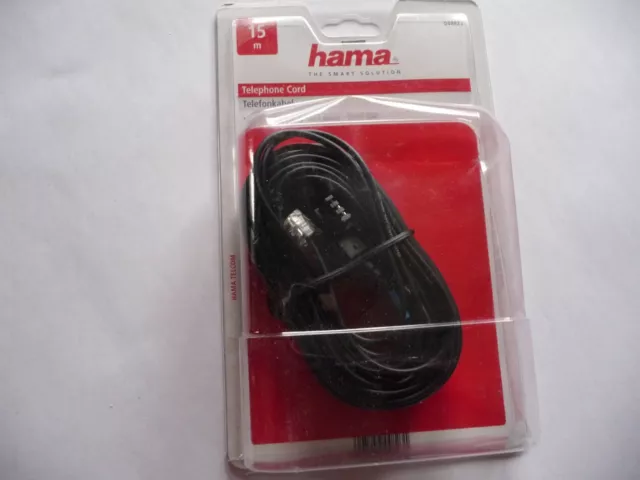 Hama Telefonkabel TAE-F-Stecker Modular-Stecker 6p4c 15 m) schwarz, OVP - NEU