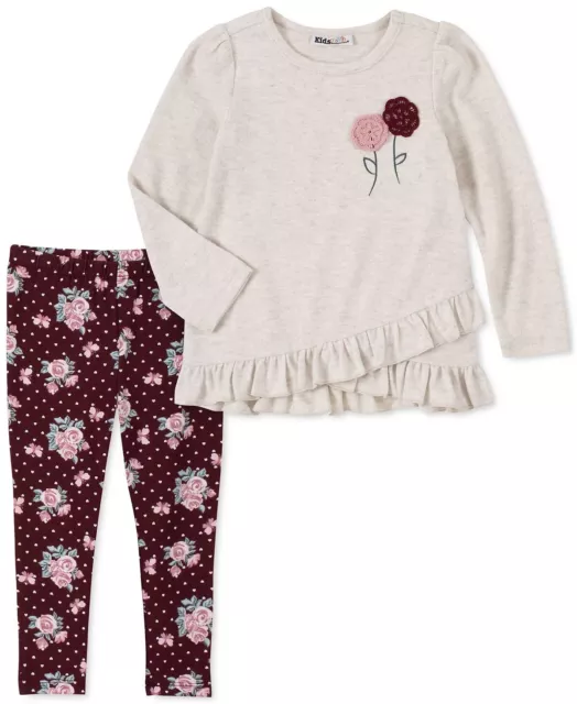 KIDS HEADQUARTERS Baby Girls 2-Pc. Textured Ruffle-Hem Tunic & Floral Leggings