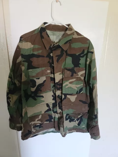 Army DESERT STORM BATTLE CHIP CAMO Military Combat BDU Coat Shirt  Medium...