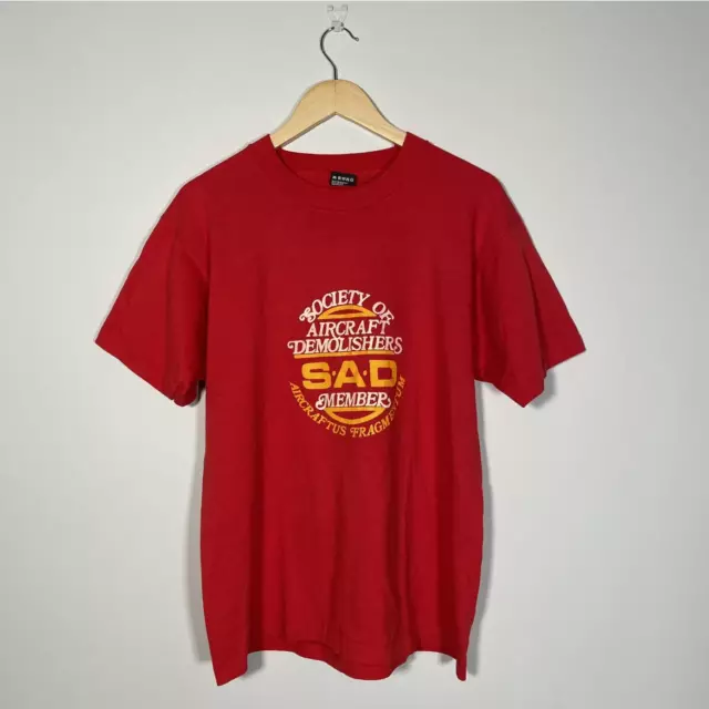 Camiseta Rara Screen Stars para Hombre Talla Grande Roja Puntada Única Verdadera Vintage Años 80 Años 90