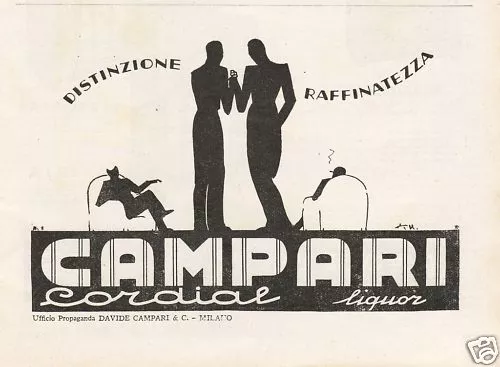 1937 Cordial Campari Drink Liquor Frac Smoking Lounge Club Cigar Advertisement
