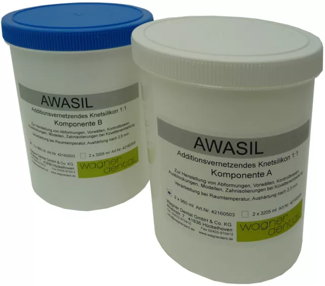 Awasil Novo 85 Impression Material Kneading Silicone 1:1, 85 Shore, Rubber 3 KG