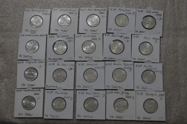 🧭 🇺🇸 Usa Massive Quarter Coin Collection 1999/2002 B56 #9 Bx8