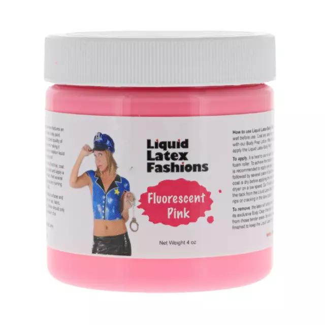 Fluorescent Pink 4 Fl Oz Liquid Latex Body Paint, GLOWS UNDER BLACKLIGHT!