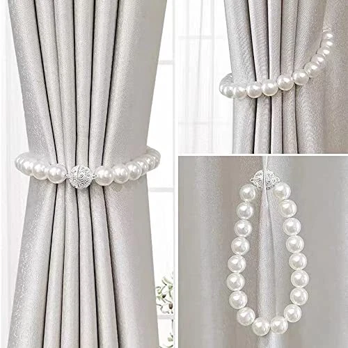NEWUEBEL 2 Pack Strong Magnetic Curtain Tiebacks Modern Simple Style Drape Ti...