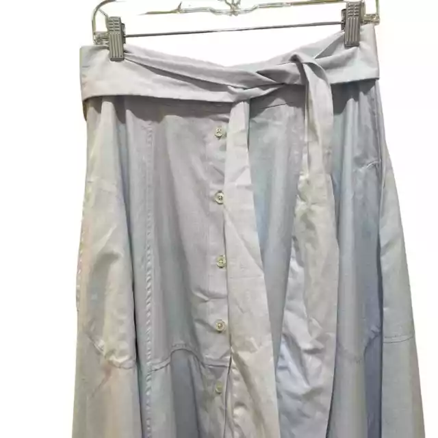 Lisa Marie Fernandez Button Up Midi Skirt Blue Size 10 3
