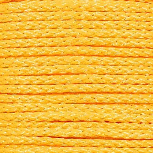 Hollow Braid Polypropylene Rope (Yellow 3/8 Inch 1000 Feet) - Barrier Rope