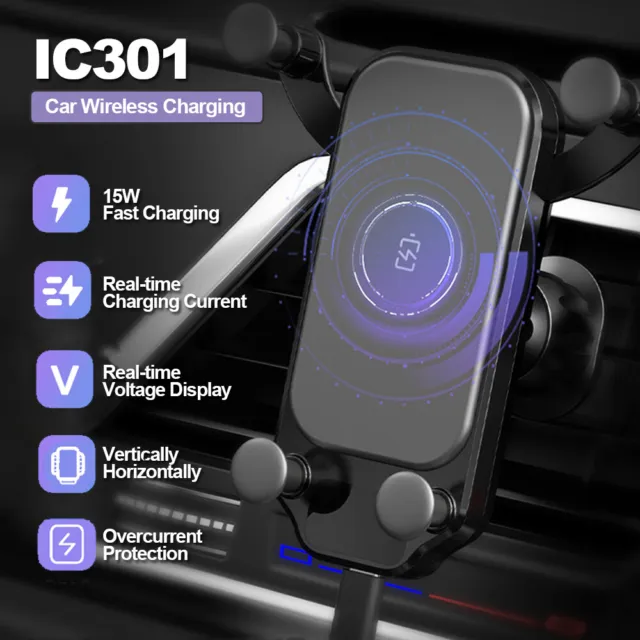 Qi Wireless Charger Auto Handyhalterung Induktions mit ladefunktion Clamping KFZ