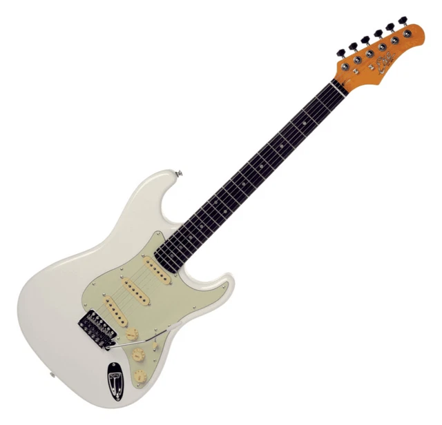 Eko Guitars S-300V Vintage Olympic White E-Gitarre ST-Style Erle Ahorn weiß