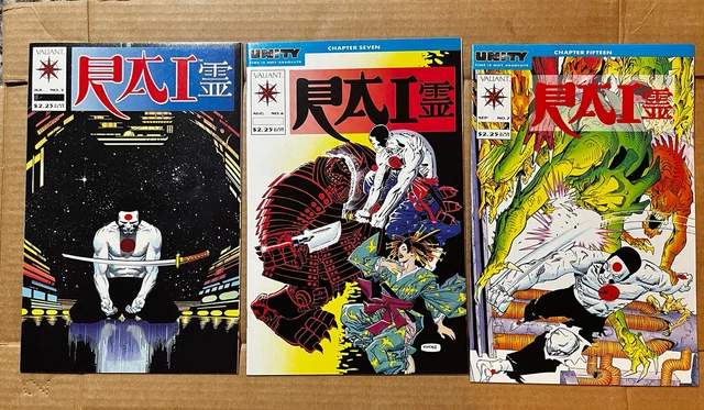 Rai Lot #5 (1992, Valiant) Scarce, 1st appearance of Eternal Warrior, 6, 7 2
