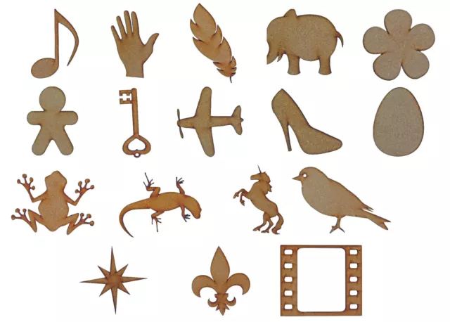 Laser Cut Medium Wooden MDF Craft Shapes Blanks MULTIPLE DESIGNS