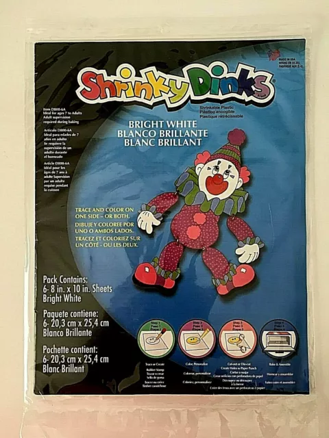 Shrinky Dinks Bright White Trace & Create 6 Sheets - 8"x10"