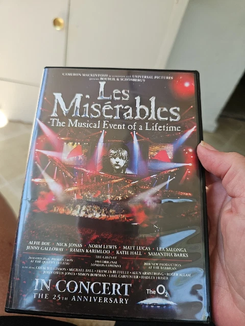 LES MISERABLES IN CONCERT AT THE O2 25th ANNIVERSARY EDITION UNIVERSAL DVD NEW