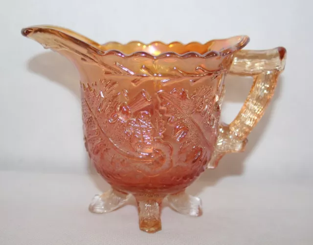 Sowerby Marigold Carnival Glass - 4" Footed Thistle Jug - vgc