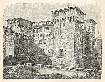 Castello A6290 Manfredonia Incisione Stampa Antica del 1928 