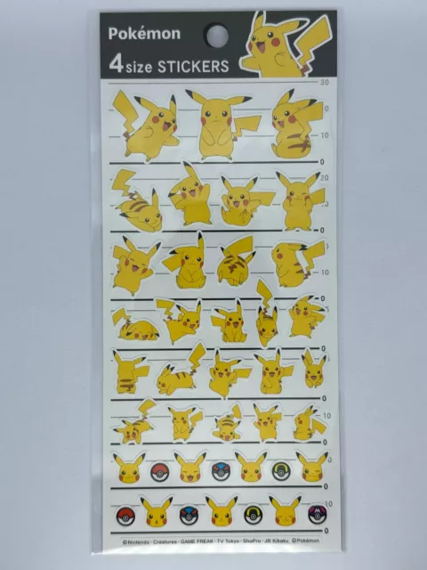 Pokemon character sticker 4size Japan Limited Pikachu Only