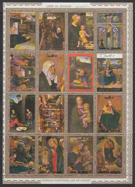 Umm al Qiwain 1972 used Mi.1162/77 A Klbg. Religion Gemälde Paintings