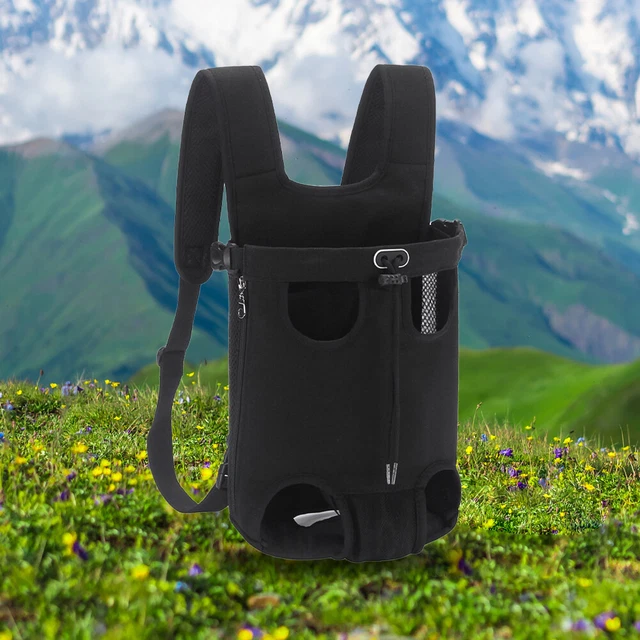Borsa petto integrata fibbia di sicurezza animale domestico cane zaino (nero XL)