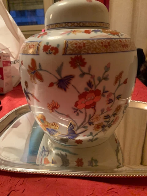 Pot et couvercle Porcelaine Bernardaud Pondichéry