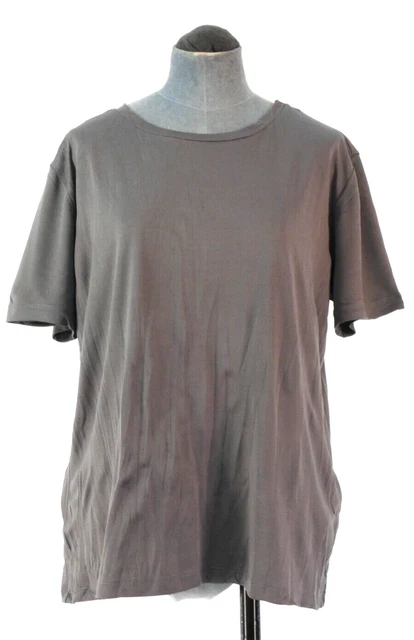 T-Shirt Zara Top Grigia Rugosa Casual Rilassata Stretta Maglia Manica Corta Base M