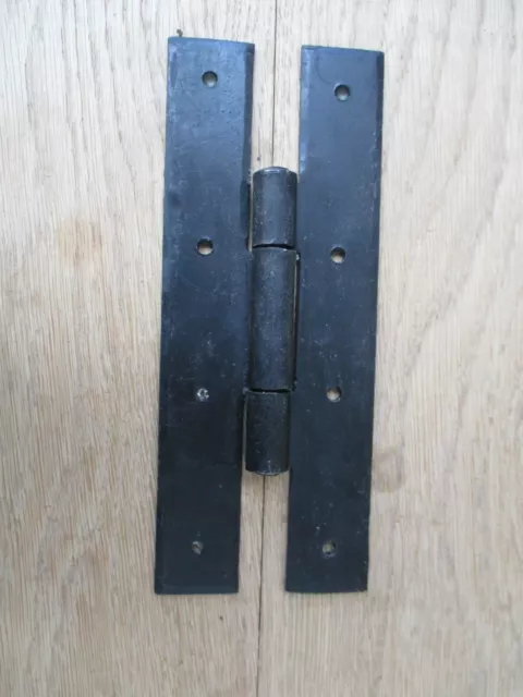 7" Hand forged wrought iron black traditional vintage old style iron H hinge