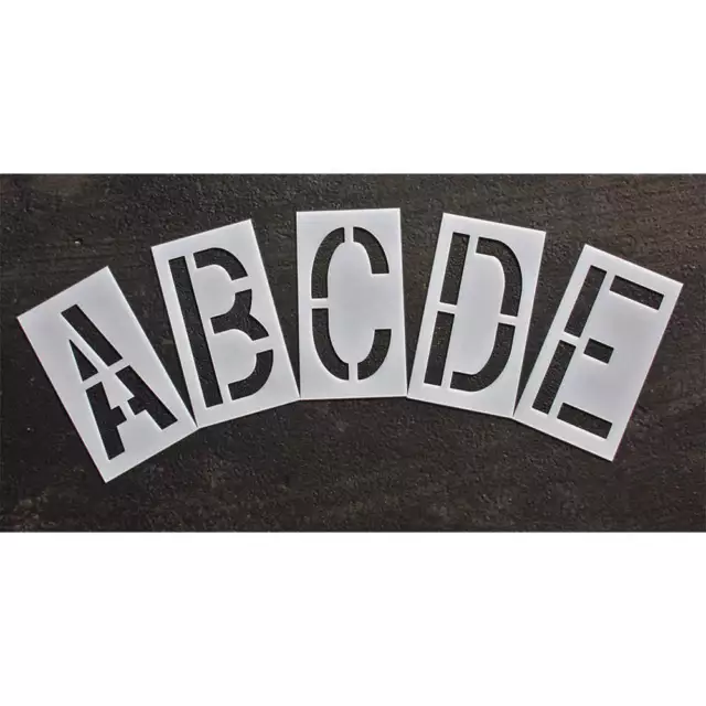 RAE STL-116-8185 Pavement Stencil,18 in,Alphabet Kit,1/16