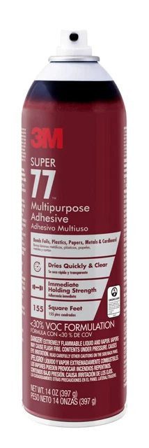3M Super 77 Multipurpose Adhesive, Low VOC, 14 Oz.