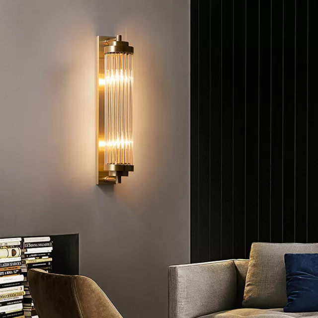 Moderno accesorio de luz de pared lámpara de pared dorada vidrio pasillo aplique iluminación dormitorio