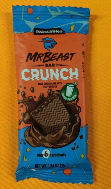 NEW MR BEAST FEASTABLES CRUNCH CHOCOLATE BARS TWO PACK