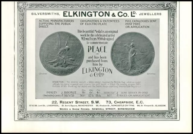 1902 ADVERTISING Elkington & Co Ltd Jewellers Silversmiths Medal Fuchs (19)