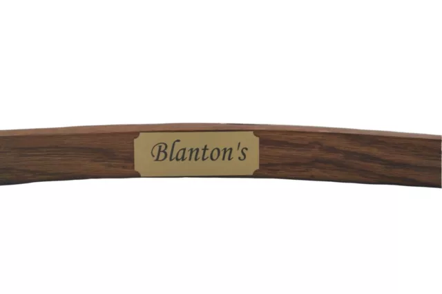 Blanton's Bourbon Cork Display Center Oak Barrel Half Stave, Blantons Name Plate