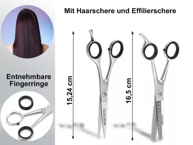 Friseurscheren Set im Etui Solingen Kamm 6 Zoll Haarschere Effilierschere 15cm 2