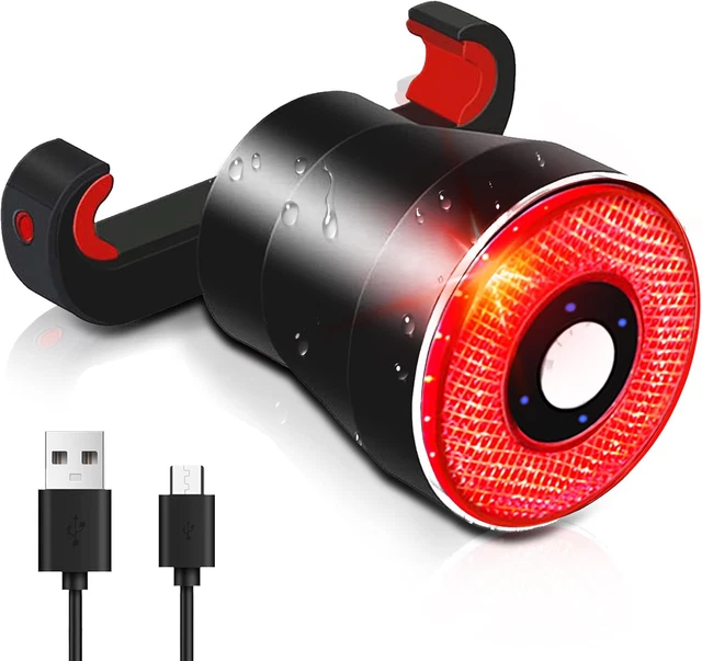 QUMOX SF33R Feu Arrière Vélo Avec Alarme – USB-C, IP65, Télécommande 70m, Détection De Freinage